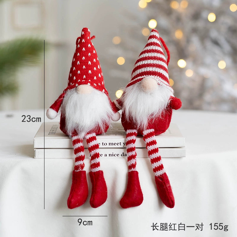 Hromeo Christmas Gift Santa Doll Furnishings Ornaments Window Desktop Bar Decorations Arrangement
