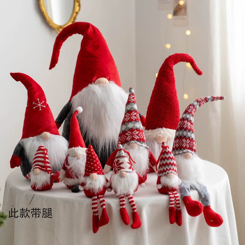 Hromeo Christmas Gift Santa Doll Furnishings Ornaments Window Desktop Bar Decorations Arrangement
