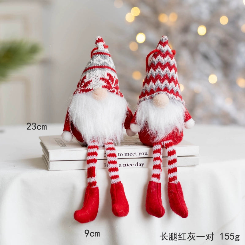 Hromeo Christmas Gift Santa Doll Furnishings Ornaments Window Desktop Bar Decorations Arrangement