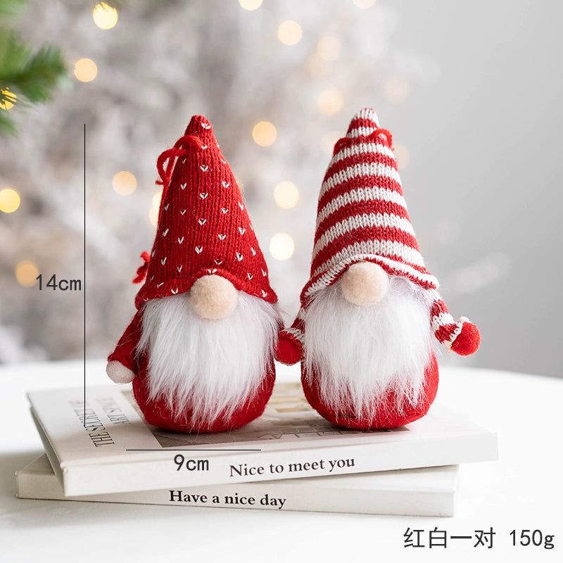 Hromeo Christmas Gift Santa Doll Furnishings Ornaments Window Desktop Bar Decorations Arrangement