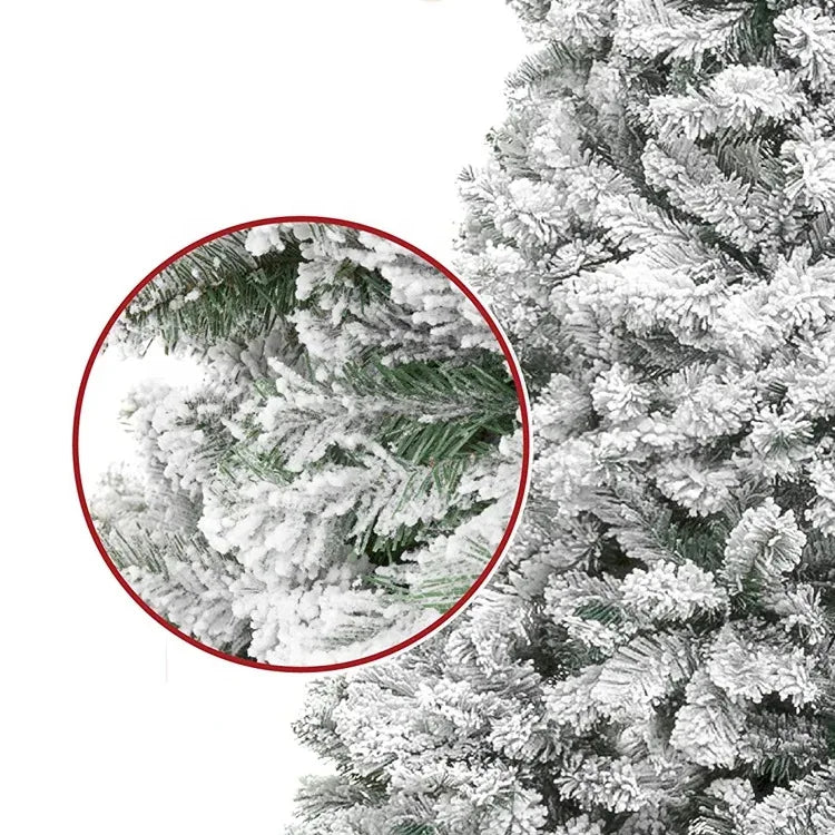 White Flocked PVC Christmas Tree Realistic Snow Effect Artificial Pine Xmas Tree for Shop Window Display Decoration