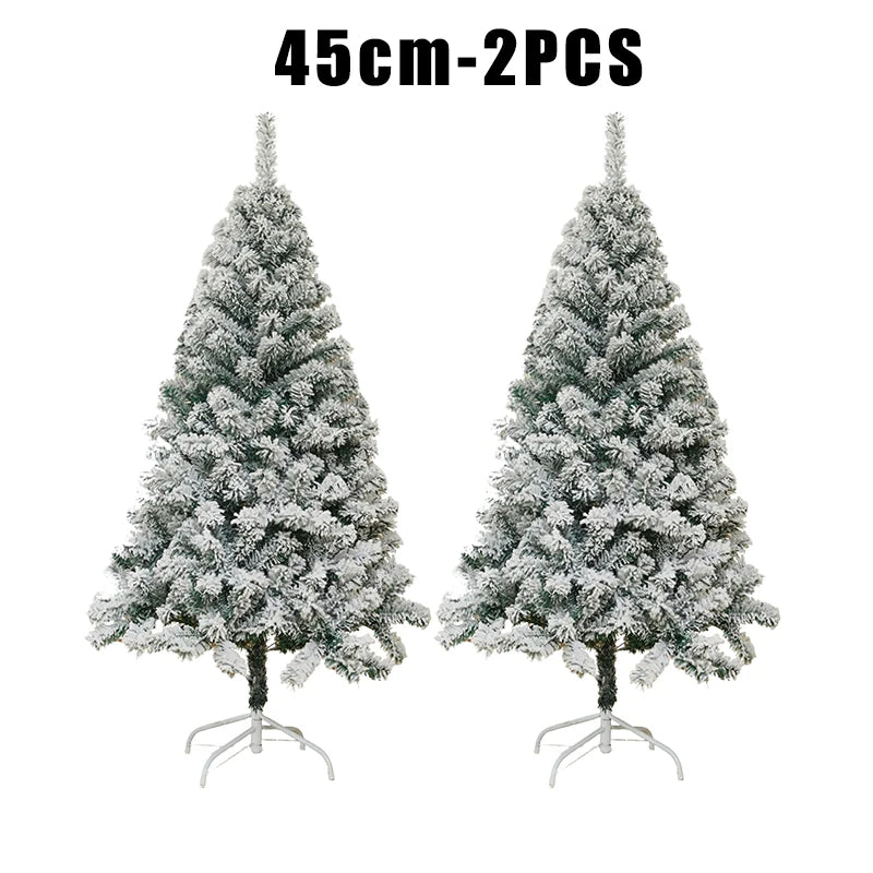 White Flocked PVC Christmas Tree Realistic Snow Effect Artificial Pine Xmas Tree for Shop Window Display Decoration