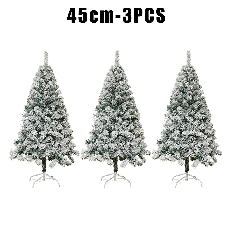 White Flocked PVC Christmas Tree Realistic Snow Effect Artificial Pine Xmas Tree for Shop Window Display Decoration