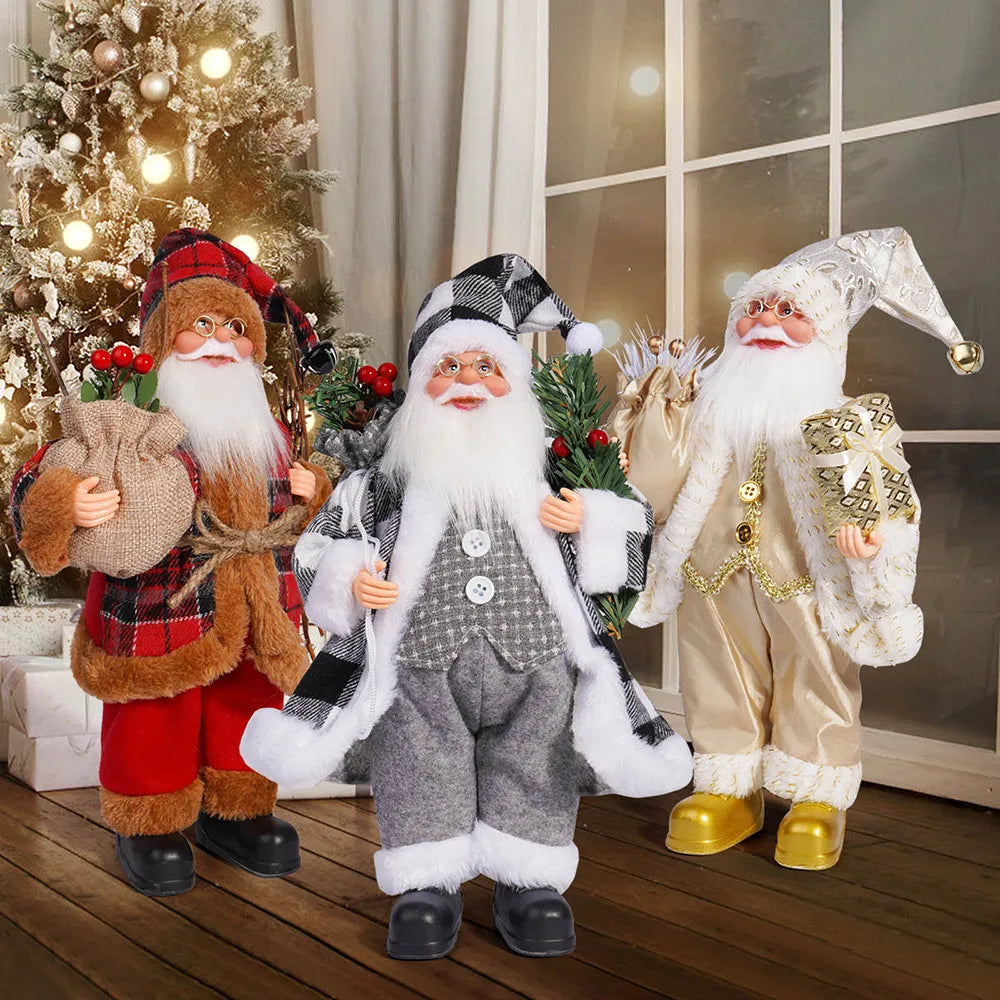 32cm Christmas 12 Inches Santa Claus Standing Posture Doll Festival Party Santa Claus Decoration Ornament