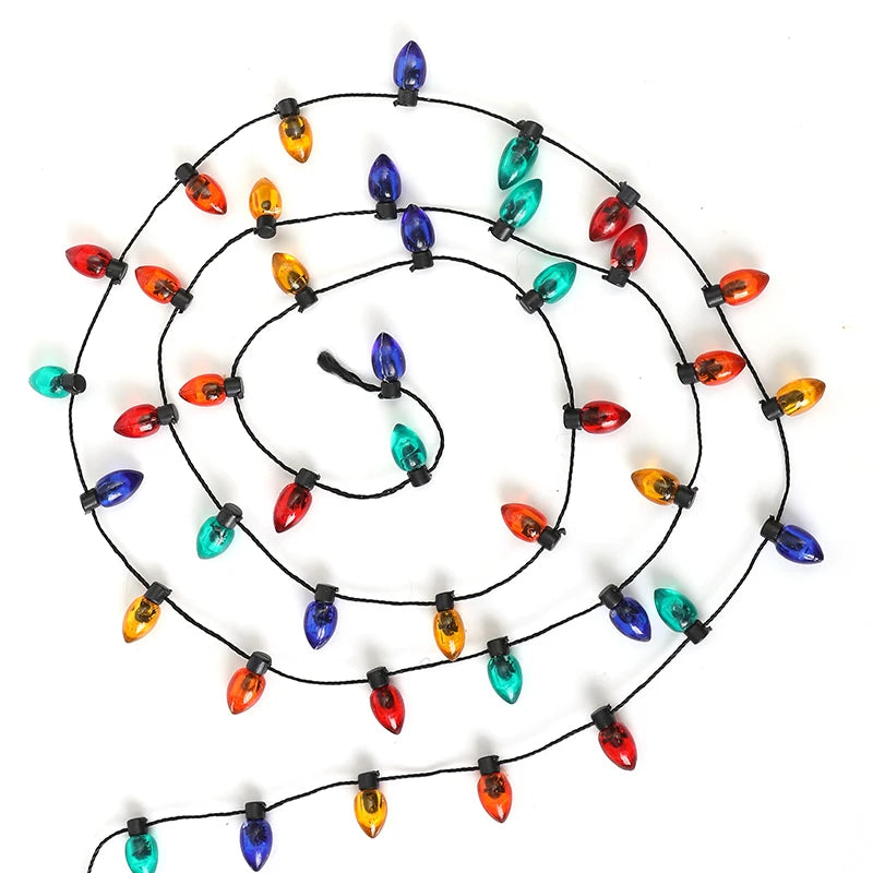 Christmas Fake Light String Xmas Wreath DIY Color Bulb Ornament Pendant Dollhouse Miniature Home Decor Xmas New Year Party Decor