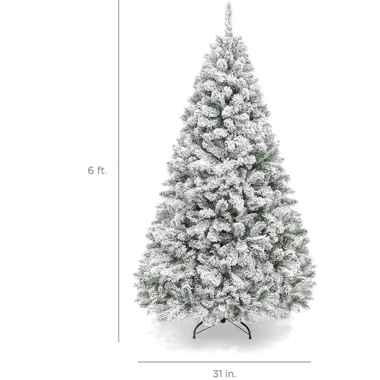 White Flocked PVC Christmas Tree Realistic Snow Effect Artificial Pine Xmas Tree for Shop Window Display Decoration